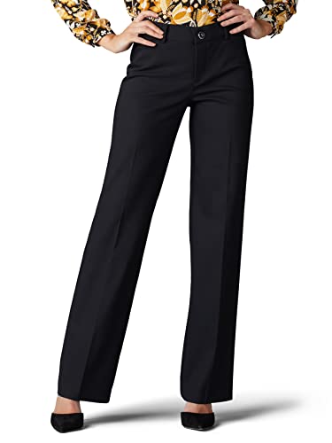 Lee Women's Plus Size Ultra Lux Comfort with Flex Motion Trouser Pant Black 20W, 20 Petite